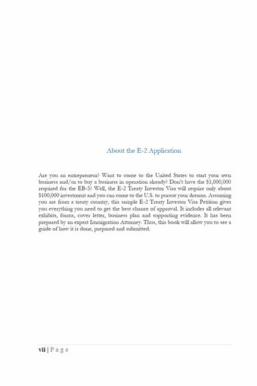 Rocket Immigration Petitions Immigration Visa Attorney Drafted E-2  Investor Application for the Entrepreneurs Visa